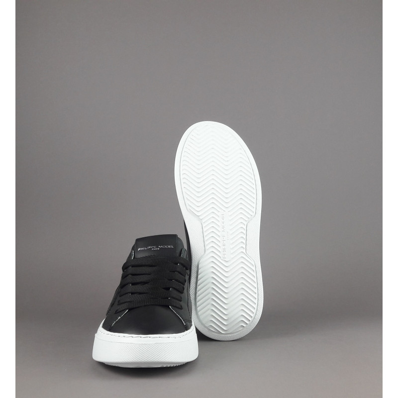 Philippe Model Sneakers Donna New Temple Pelle Nero Spoiler Bianco Prezzo 320,00