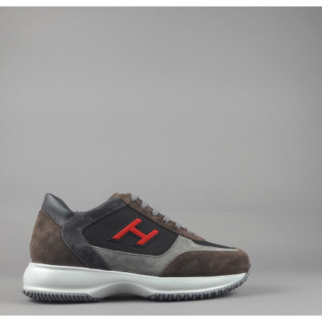 Hogan Interactive New Uomo Camoscio Tela Marrone H Flock Prezzo 390,00