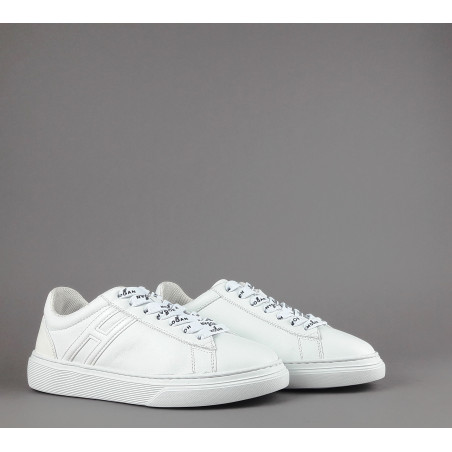 Hogan _ _ Sneakers H365 Donna Pelle Nappa Bianco H Canaletto Prezzo 320,00