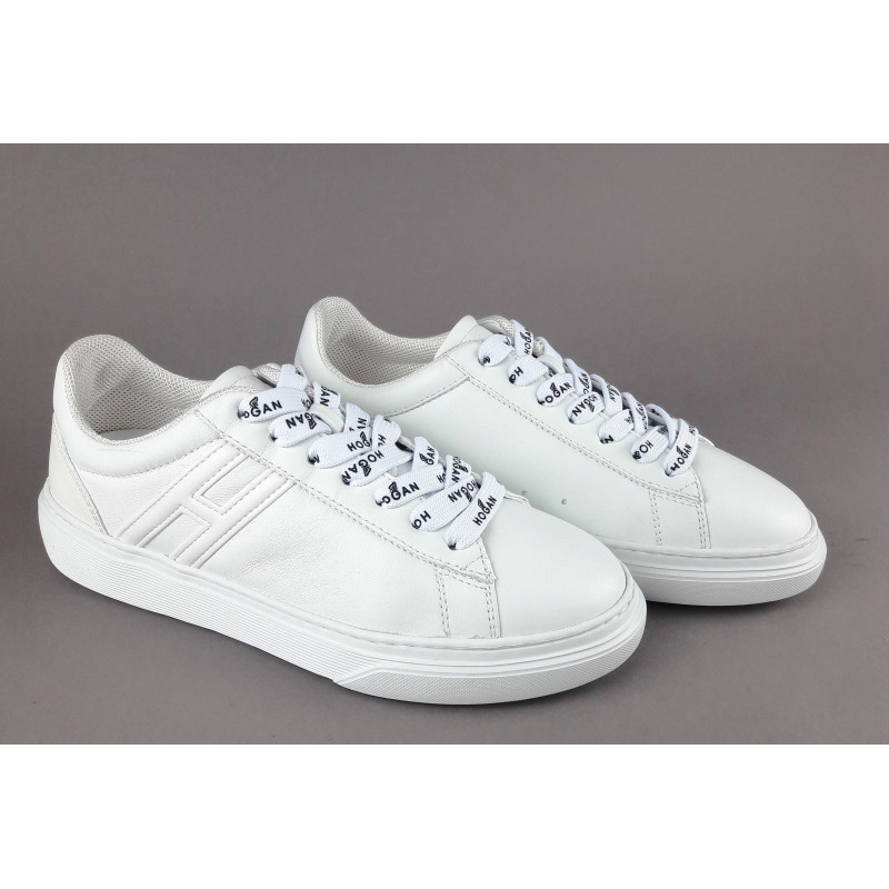 Hogan _ _ Sneakers H365 Donna Pelle Nappa Bianco H Canaletto Prezzo 320,00