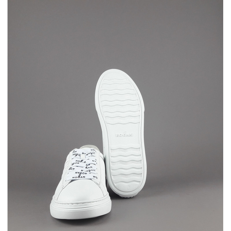Hogan _ _ Sneakers H365 Donna Pelle Nappa Bianco H Canaletto Prezzo 320,00