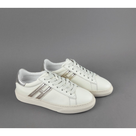 Hogan Sneakers H365 Donna Pelle Nappa Avorio H Canaletto Prezzo 320,00