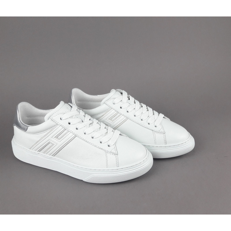 Hogan Sneakers H365 Donna Pelle Nappa Bianco H Canaletto Prezzo 320,00