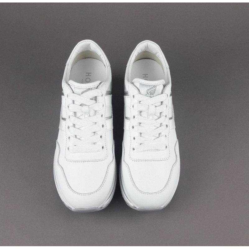 Hogan Midi Platform H483 Donna Pelle Bianco H Vernice Prezzo 450,00