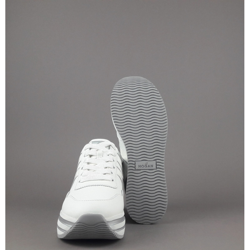 Hogan Midi Platform H483 Donna Pelle Bianco H Vernice Prezzo 450,00