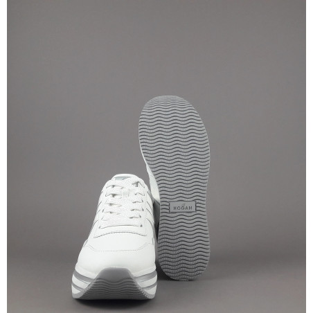 Hogan Midi Platform H483 Donna Pelle Bianco H Vernice Prezzo 450,00