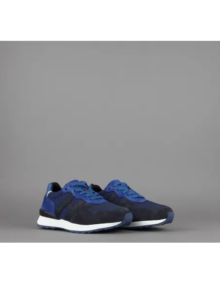Hogan Sneakers J484 Junior Camoscio Tela Scuba Blu Scuro Blu H Tessuto Prezzo 190,00