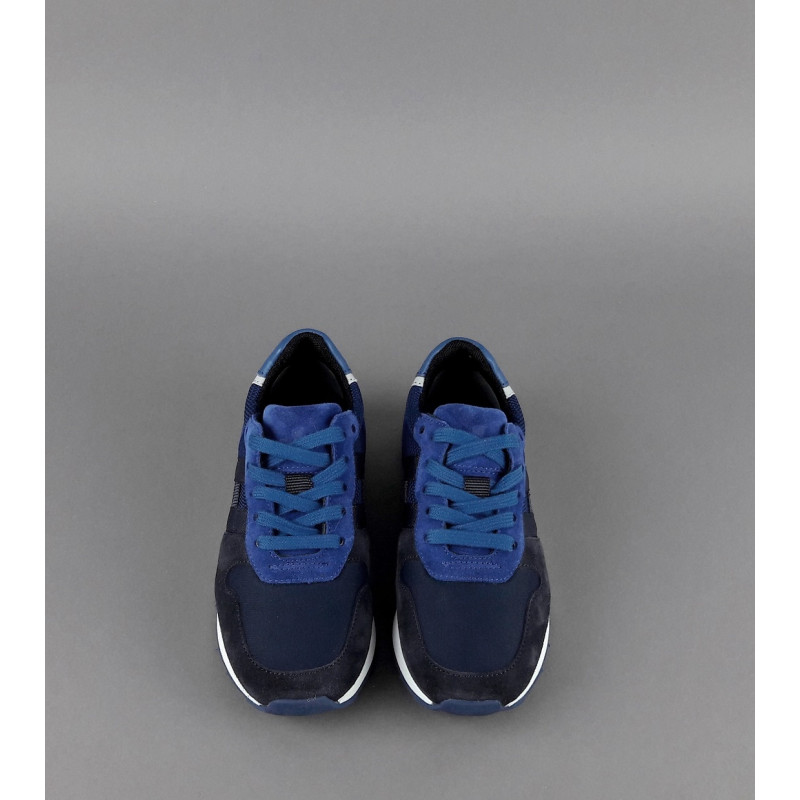 Hogan Sneakers J484 Junior Camoscio Tela Scuba Blu Scuro Blu H Tessuto Prezzo 190,00