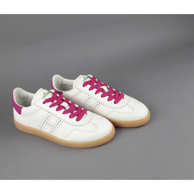 Hogan Sneakers Donna Cool H647 Pelle Bianco Opaco H Traforata Prezzo 320,00