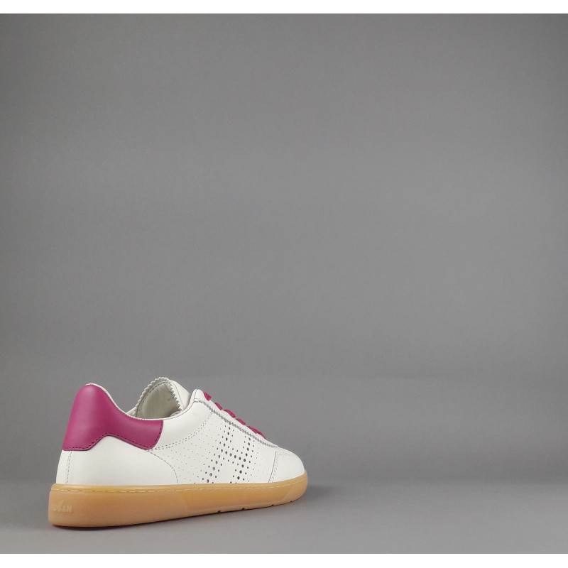 Hogan Sneakers Donna Cool H647 Pelle Bianco Opaco H Traforata Prezzo 320,00