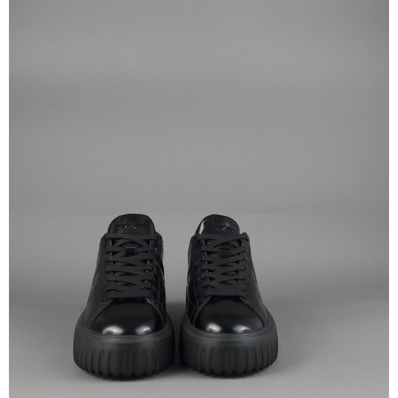 Hogan _ _ H-Stripes Donna H645 Pelle Spazzolata Nero H Cucita Prezzo 420,00