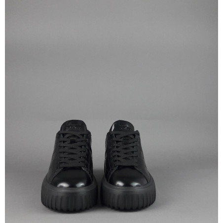 Hogan _ _ H-Stripes Donna H645 Pelle Spazzolata Nero H Cucita Prezzo 420,00