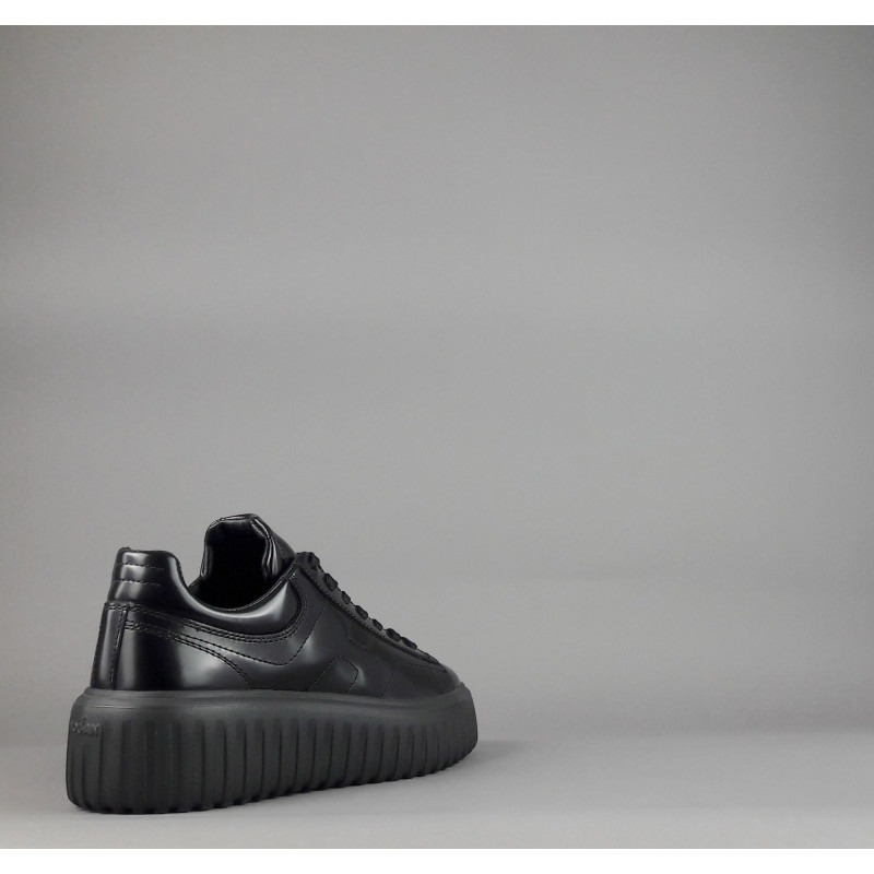 Hogan _ _ H-Stripes Donna H645 Pelle Spazzolata Nero H Cucita Prezzo 420,00