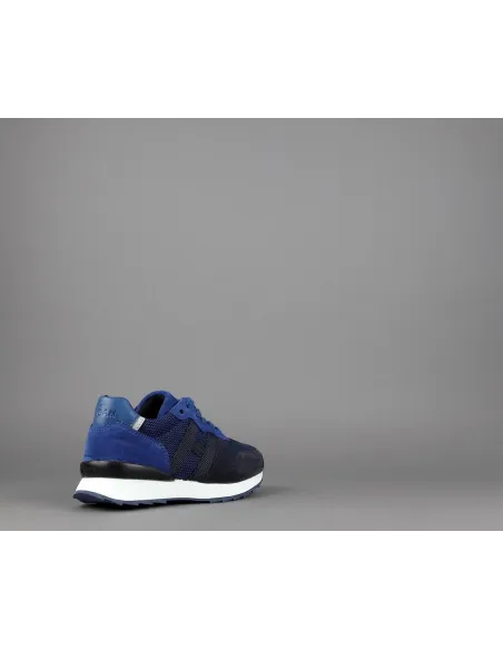 Hogan Sneakers J484 Junior Camoscio Tela Scuba Blu Scuro Blu H Tessuto Prezzo 190,00