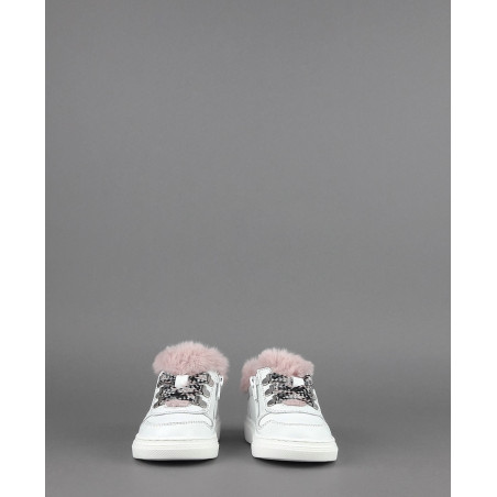 Hogan Sneakers J340 Junior Baby Pelle Bianco Ecopelliccia H Stitching Prezzo 170,00