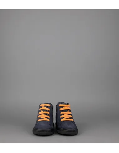 Hogan Sneakers Hi Top J340 Junior Baby Camoscio Blu Scuro H Suede Blu Scuro Profilo Arancio Prezzo 160,00
