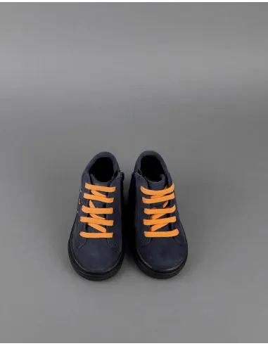 Hogan Sneakers Hi Top J340 Junior Baby Camoscio Blu Scuro H Suede Blu Scuro Profilo Arancio Prezzo 160,00