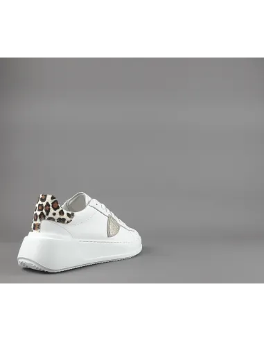 Philippe Model Sneakers Donna New Temple Tres Pelle Bianco Spoiler Animalier Prezzo 340,00