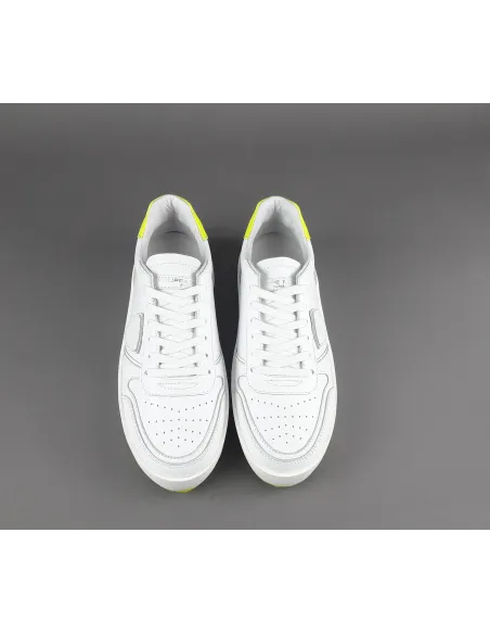 Philippe Model Sneakers Uomo Nice Pelle Bianco Spoiler Giallo Fluo Prezzo 250,00