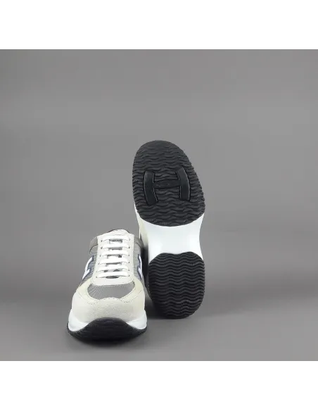 Hogan Interactive New Uomo Camoscio Tela Ghiaccio Avorio H Flock Prezzo 390,00