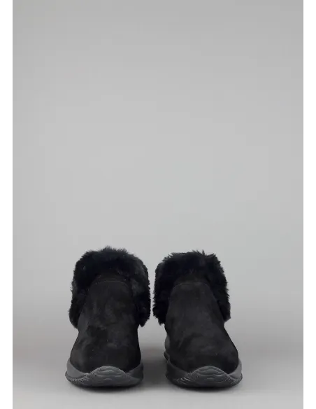 Hogan Stivaletto Interactive Donna Camoscio Nero Profilo Ecopelliccia Prezzo 350,00