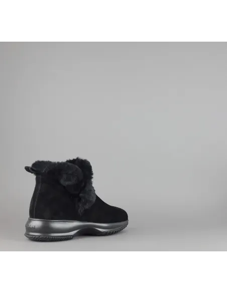 Hogan Stivaletto Interactive Donna Camoscio Nero Profilo Ecopelliccia Prezzo 350,00