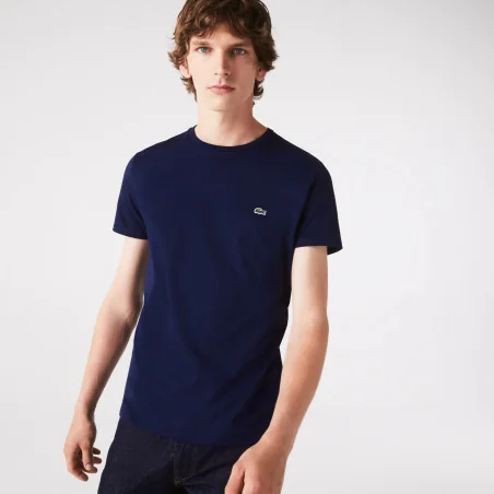 Lacoste T-Shirt Cotone Pima Blu Scuro Prezzo 60,00