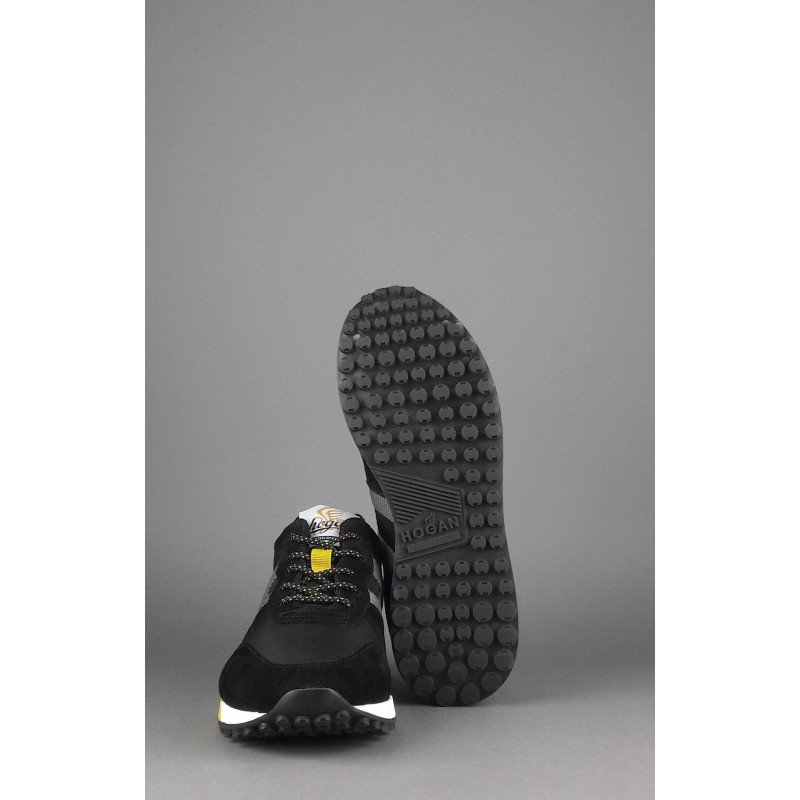 Hogan Sneakers H383 Uomo Camoscio Tela Nero Giallo Pezzo 300,00