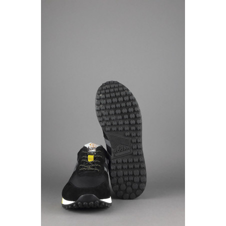 Hogan Sneakers H383 Uomo Camoscio Tela Nero Giallo Pezzo 300,00