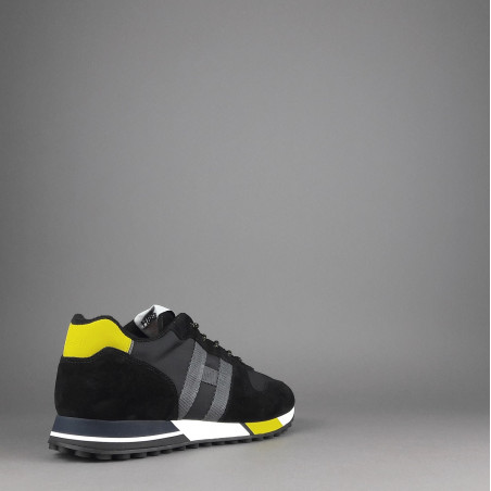 Hogan Sneakers H383 Uomo Camoscio Tela Nero Giallo Pezzo 300,00