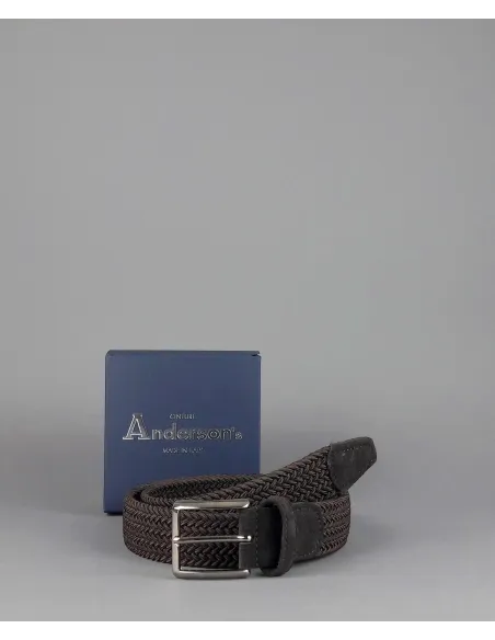 Anderson's Cintura Uomo Tessuto Elastico Marrone Scuro Prezzo 95,00