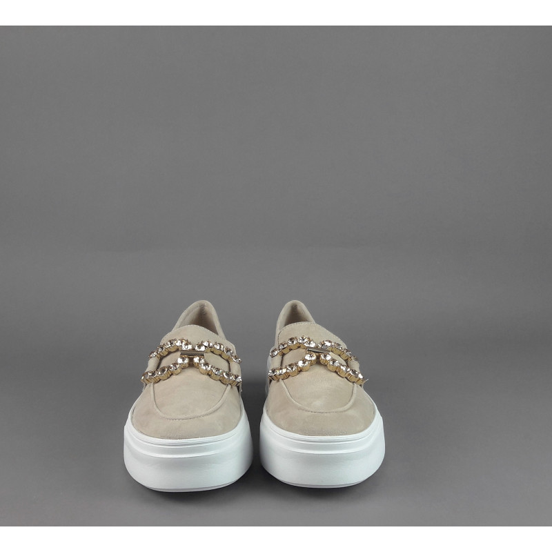 Frau _ _ Mocassino Donna Camoscio Beige Opaco Prezzo 145,00
