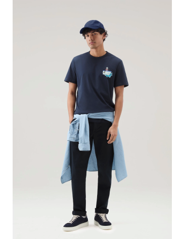 Woolrich _ _ T-Shirt Cotone Con Stampa Sul Petto Prezzo 70,00