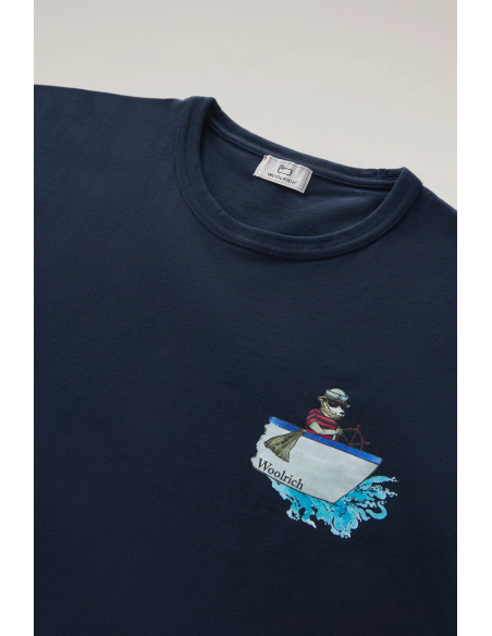 Woolrich _ _ T-Shirt Cotone Con Stampa Sul Petto Prezzo 70,00