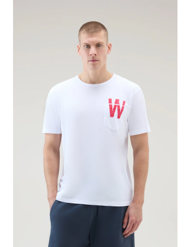 Woolrich _ _ T-Shirt Cotone Con Taschino Prezzo 85,00