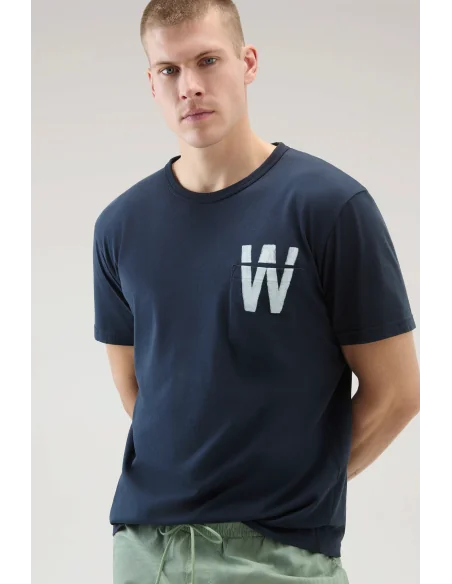 Woolrich _ _ T-Shirt Cotone Con Taschino Prezzo 85,00