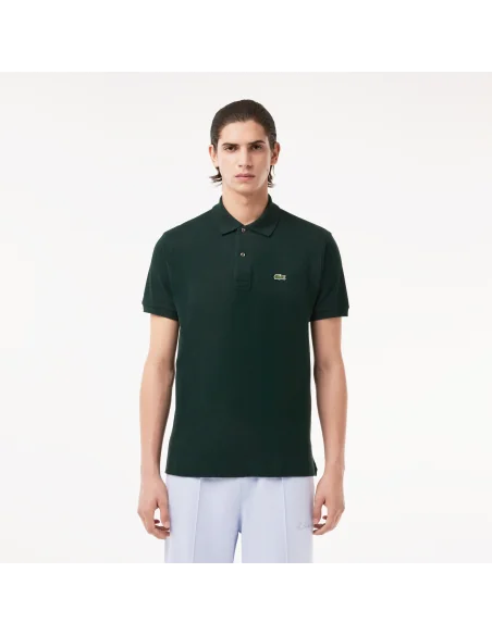 Lacoste _ _ Polo Uomo In Piqué Di Cotone Verde Scuro Prezzo 110,00