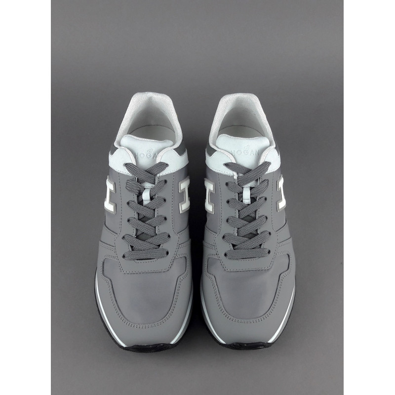 Hogan Sneakers H321 Uomo Pelle Gommata Tela Nabuk Grigio Bianco Giallo Prezzo 320,00