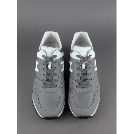 Hogan Sneakers H321 Uomo Pelle Gommata Tela Nabuk Grigio Bianco Giallo Prezzo 320,00