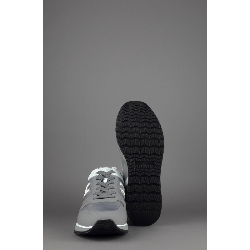 Hogan Sneakers H321 Uomo Pelle Gommata Tela Nabuk Grigio Bianco Giallo Prezzo 320,00