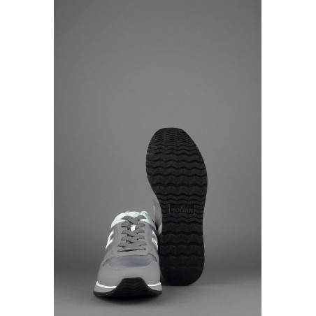 Hogan Sneakers H321 Uomo Pelle Gommata Tela Nabuk Grigio Bianco Giallo Prezzo 320,00