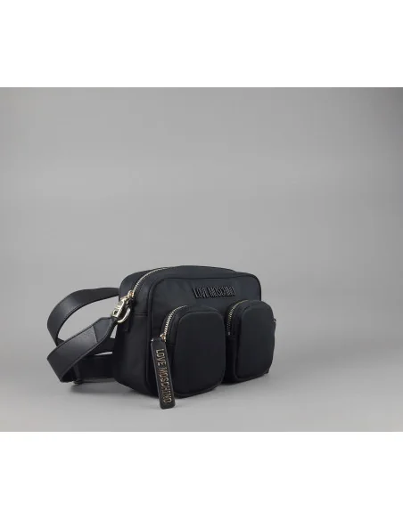 Love Moschino /// Borsa A Spalla Donna Nylon Nero Prezzo 165,00