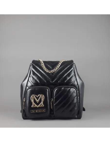 Love Moschino /// Zaino Donna Pu Spazzolato Nero Prezzo 225,00