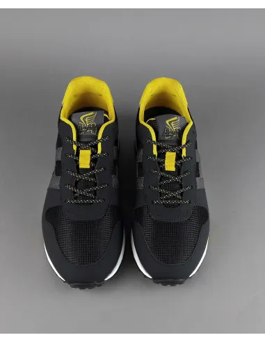 Hogan /// Sa Sneakers H383 Uomo Pelle Gommata Tela Nero Giallo Prezzo 290,00