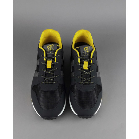 Hogan /// Sa Sneakers H383 Uomo Pelle Gommata Tela Nero Giallo Prezzo 290,00