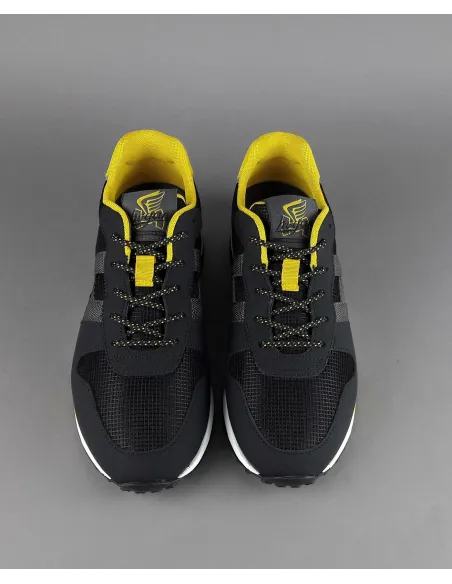 Hogan Sneakers H383 Uomo Pelle Gommata Tela Nero Giallo Prezzo 290,00