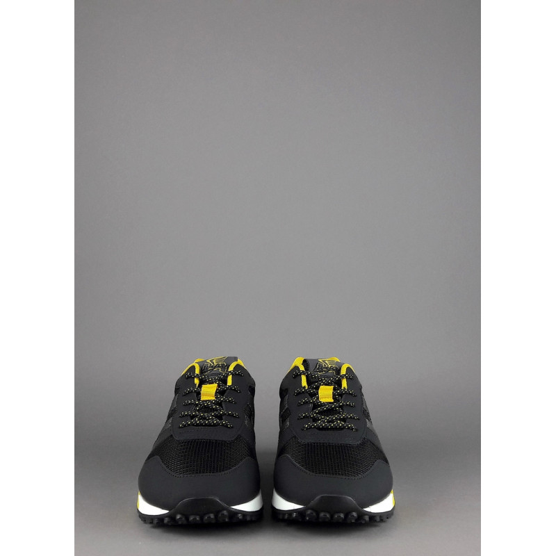Hogan /// Sa Sneakers H383 Uomo Pelle Gommata Tela Nero Giallo Prezzo 290,00