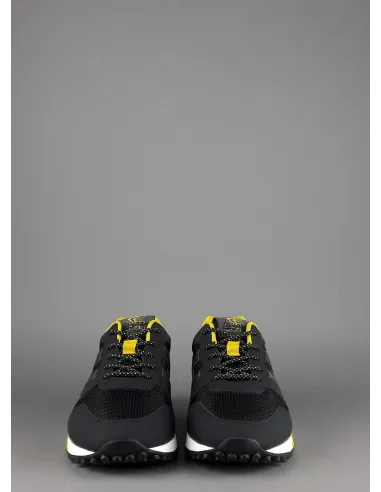 Hogan /// Sa Sneakers H383 Uomo Pelle Gommata Tela Nero Giallo Prezzo 290,00