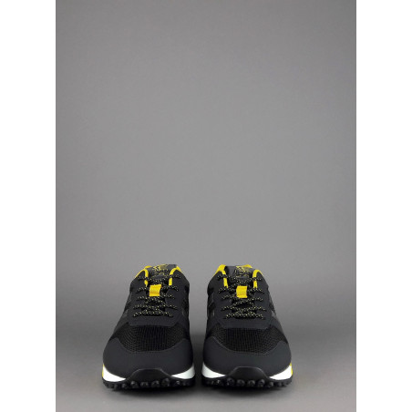 Hogan /// Sa Sneakers H383 Uomo Pelle Gommata Tela Nero Giallo Prezzo 290,00