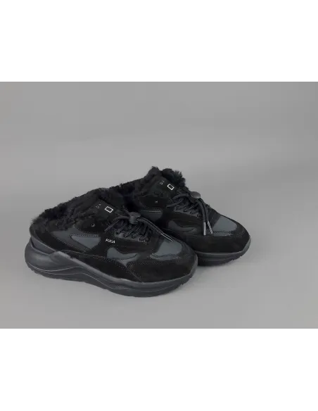 D.A.T.E. /// Fuga Sneakers Sabot Donna Camoscio E Tela Nero Prezzo 220,00